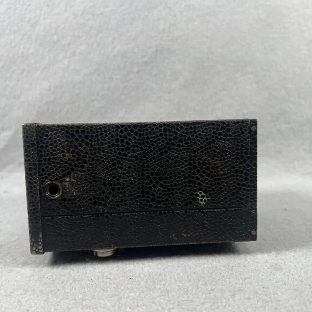 Vintage Antique Film Box Camera Unbranded‎ UNTESTED Black Leather look 1900's